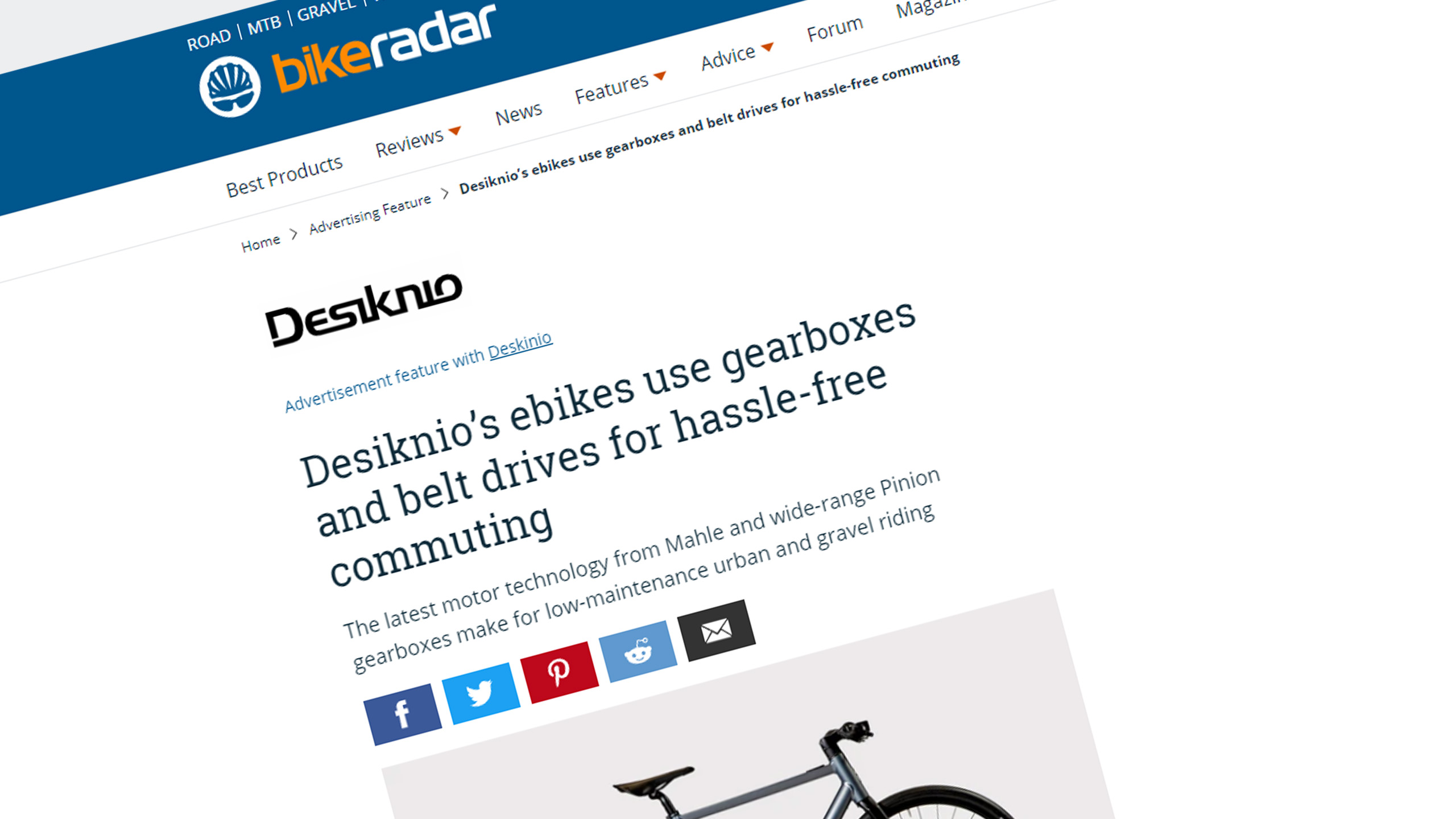 BikeRadar Magazine Review – Desiknio E-bike range